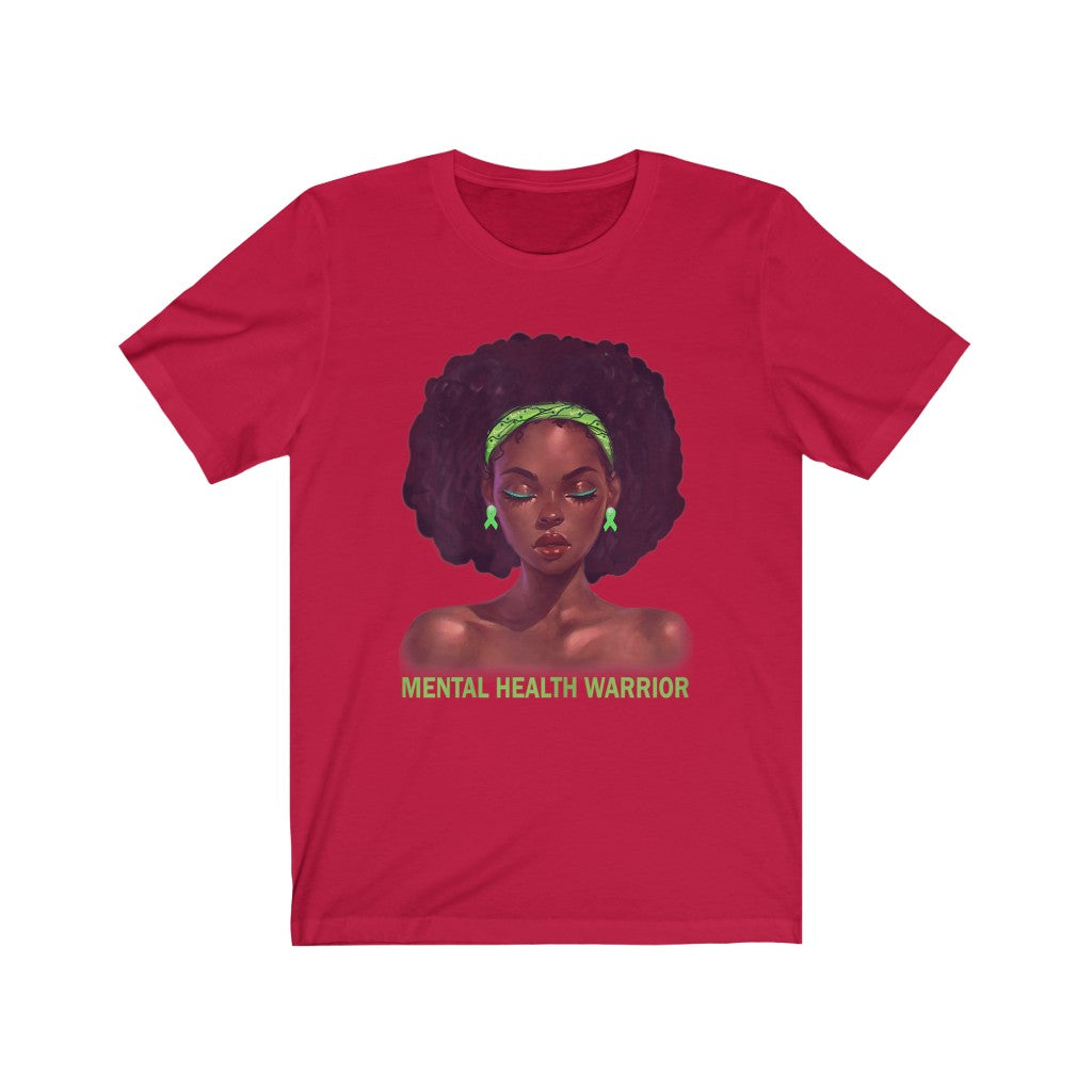 "MENTAL HEALTH WARRIOR" Afro Tee