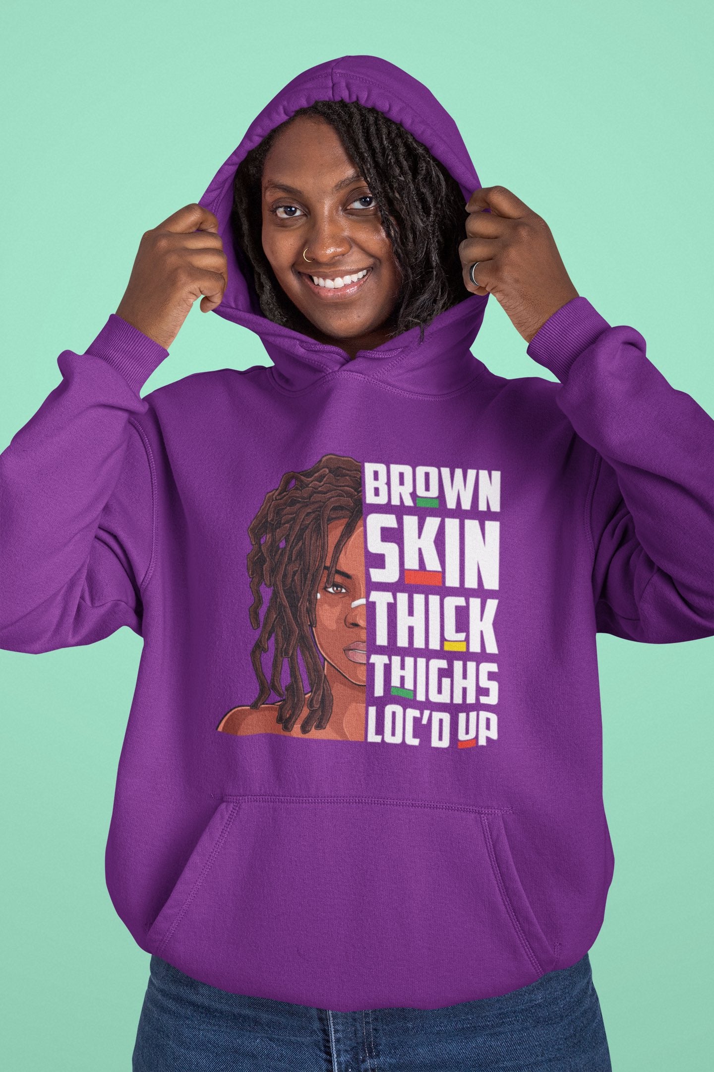 "BROWN & THICK" Afro Hoodie