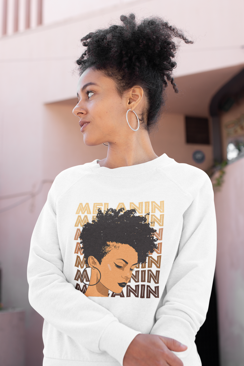 "MELANIN QUEEN" Afro Fleece Pullover