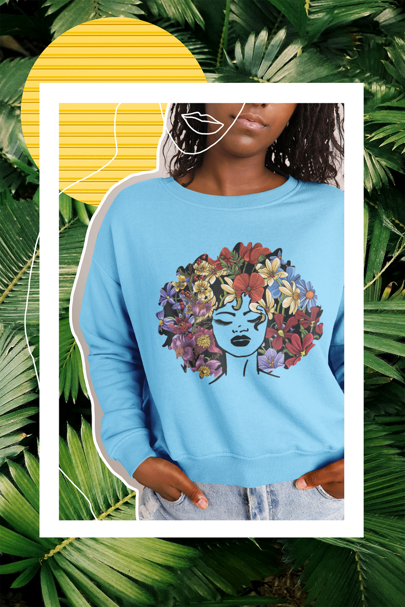 "BLOSSOMed" Afro Pullover