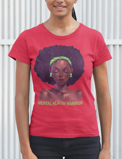 "MENTAL HEALTH WARRIOR" Afro Tee